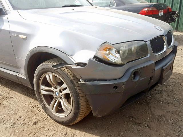 WBXPA93404WD01312 - 2004 BMW X3 3.0I GRAY photo 9