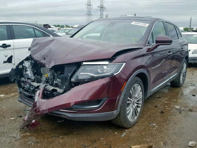 2LMPJ8LR7HBL41006 - 2017 LINCOLN MKX RESERV PURPLE photo 2