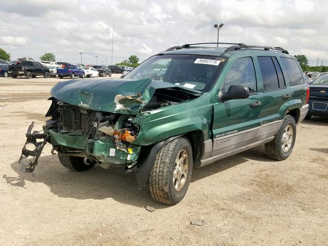 1J4GW58N1XC741660 - 1999 JEEP GRAND CHER GREEN photo 2