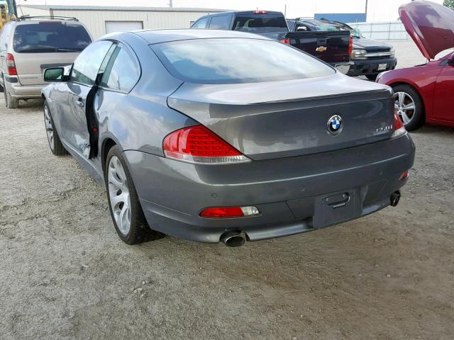 WBAEH134X6CR49529 - 2006 BMW 650 I GRAY photo 3