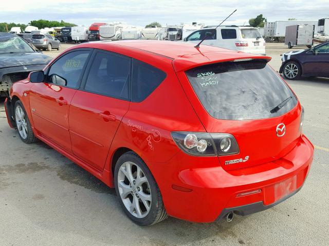 JM1BK343781810546 - 2008 MAZDA 3 HATCHBAC RED photo 3