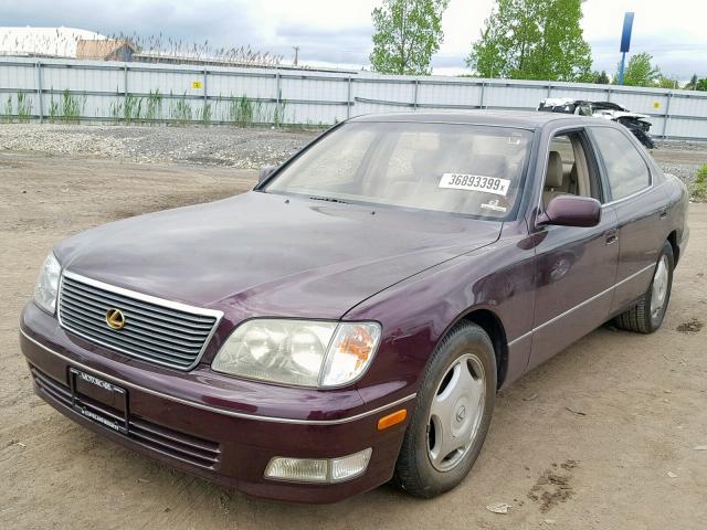 JT8BH28F8X0157600 - 1999 LEXUS LS 400 MAROON photo 2