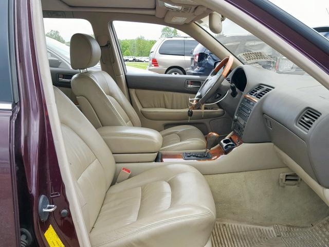 JT8BH28F8X0157600 - 1999 LEXUS LS 400 MAROON photo 5