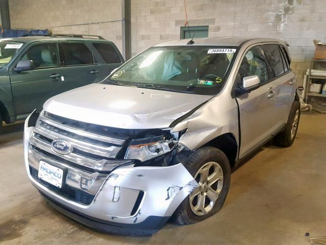 2FMDK4JC8DBA59650 - 2013 FORD EDGE SEL SILVER photo 2