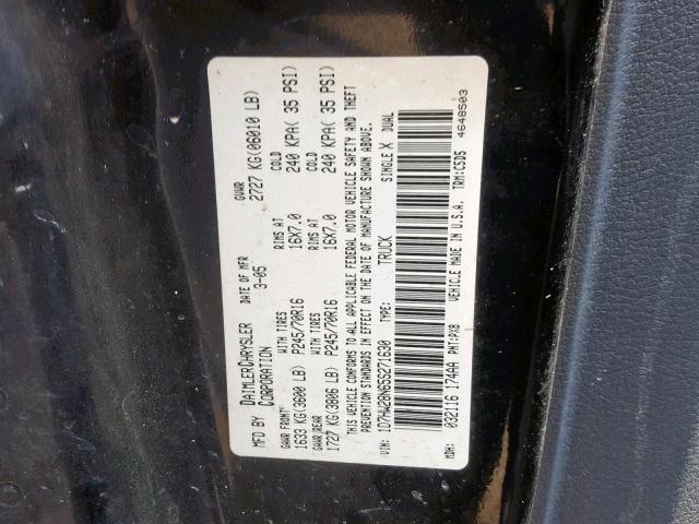 1D7HW28N65S271630 - 2005 DODGE DAKOTA QUA BLACK photo 10