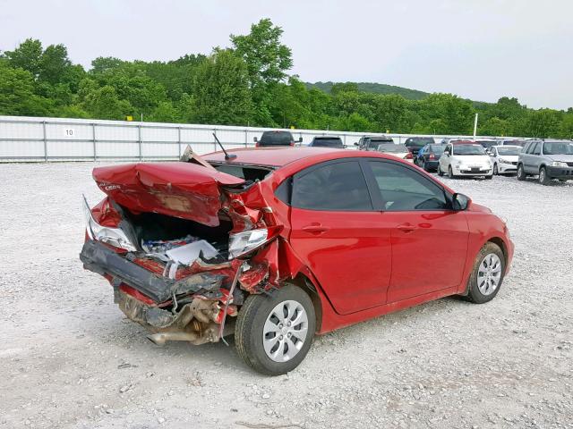 KMHCT4AE7HU248672 - 2017 HYUNDAI ACCENT SE RED photo 4