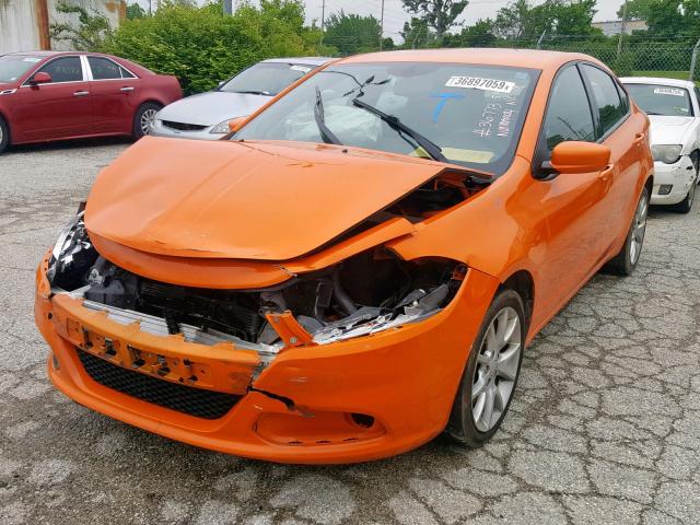 1C3CDFBA8DD171432 - 2013 DODGE DART SXT ORANGE photo 2