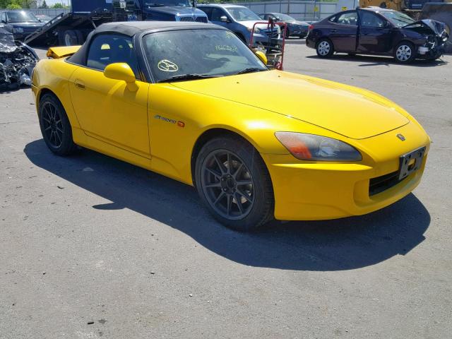 JHMAP11411T005729 - 2001 HONDA S2000 YELLOW photo 1