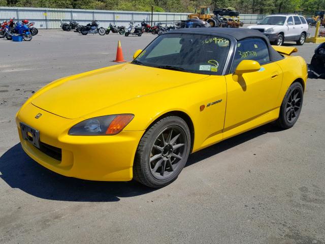 JHMAP11411T005729 - 2001 HONDA S2000 YELLOW photo 2