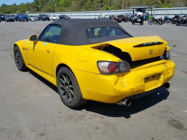 JHMAP11411T005729 - 2001 HONDA S2000 YELLOW photo 3