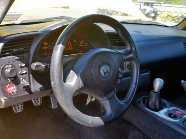 JHMAP11411T005729 - 2001 HONDA S2000 YELLOW photo 9