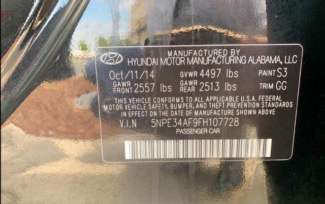 5NPE34AF9FH107728 - 2015 HYUNDAI SONATA SPO BLUE photo 10