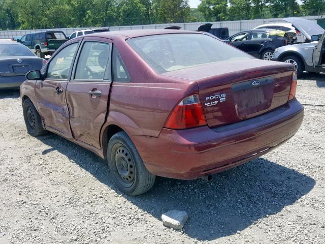 1FAFP34N57W360035 - 2007 FORD FOCUS ZX4 BURGUNDY photo 3