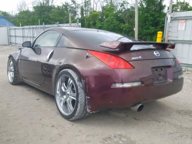 JN1AZ34D46M312061 - 2006 NISSAN 350Z COUPE MAROON photo 3