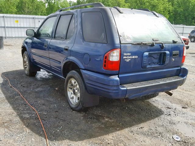 4S2DM58W744315943 - 2004 ISUZU RODEO S BLUE photo 3