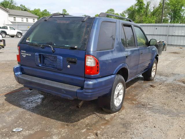 4S2DM58W744315943 - 2004 ISUZU RODEO S BLUE photo 4