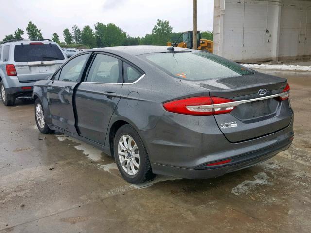 3FA6P0G71HR290579 - 2017 FORD FUSION S GRAY photo 3