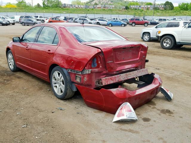 3FAHP08Z08R250258 - 2008 FORD FUSION SEL RED photo 3