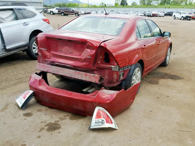 3FAHP08Z08R250258 - 2008 FORD FUSION SEL RED photo 4