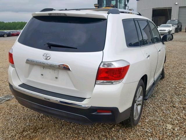 5TDYK3EH4DS113398 - 2013 TOYOTA HIGHLANDER WHITE photo 4