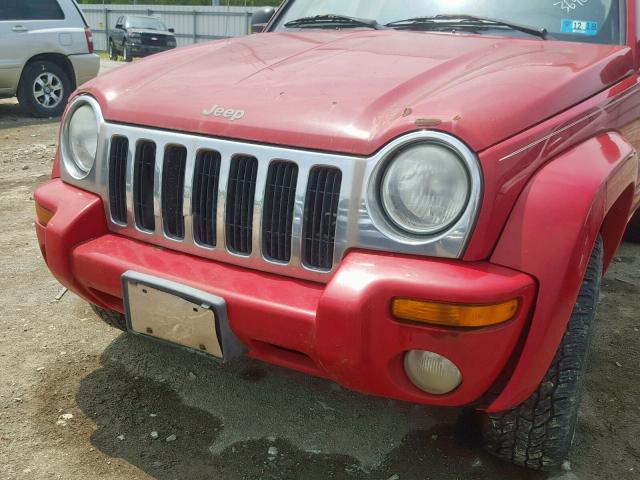 1J8GL58K42W251637 - 2002 JEEP LIBERTY LI RED photo 9