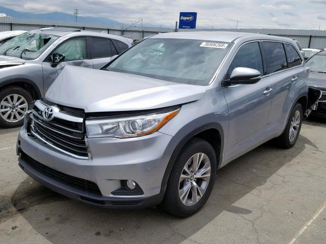 5TDZKRFH9GS156547 - 2016 TOYOTA HIGHLANDER SILVER photo 2