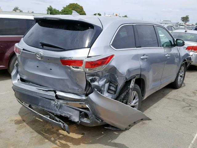 5TDZKRFH9GS156547 - 2016 TOYOTA HIGHLANDER SILVER photo 4