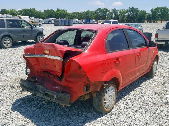 KL1TD56658B001419 - 2008 CHEVROLET AVEO BASE Qırmızı foto 4