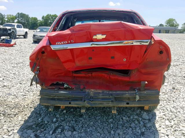 KL1TD56658B001419 - 2008 CHEVROLET AVEO BASE Qırmızı foto 9