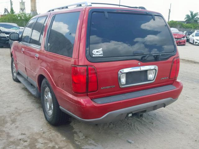 5LMPU28L2XLJ00258 - 1999 LINCOLN NAVIGATOR 红色 照片 3