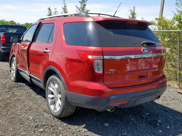 1FMHK8F89BGA09844 - 2011 FORD EXPLORER L MAROON photo 3