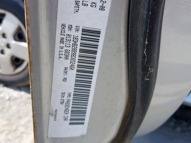 1B3HB28B98D652460 - 2008 DODGE CALIBER SILVER photo 10