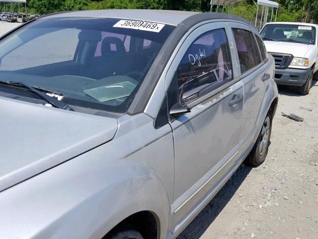 1B3HB28B98D652460 - 2008 DODGE CALIBER SILVER photo 9