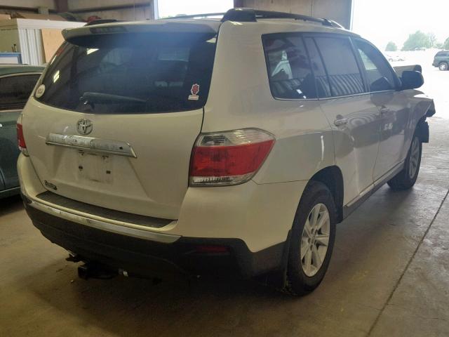 5TDZK3EH2DS131774 - 2013 TOYOTA HIGHLANDER WHITE photo 4