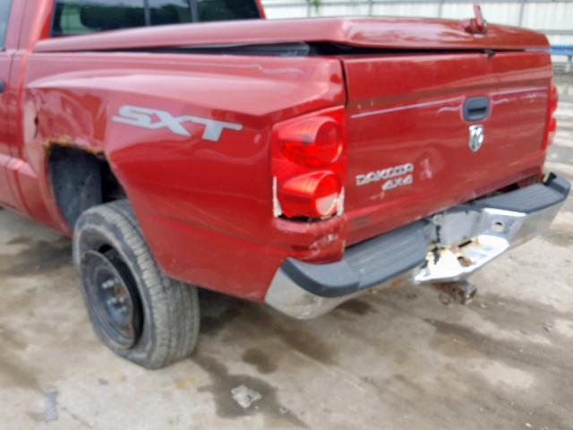 1D7HW38K68S505345 - 2008 DODGE DAKOTA SXT RED photo 9