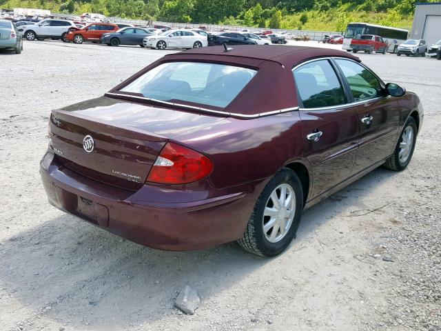 2G4WD582361301694 - 2006 BUICK LACROSSE C BURGUNDY photo 4