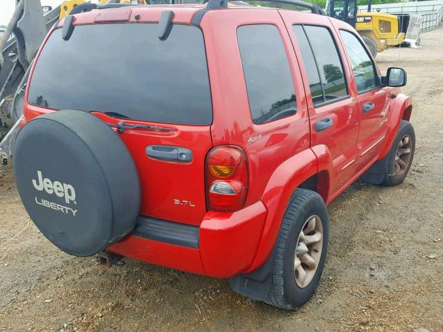 1J4GL58K92W253658 - 2002 JEEP LIBERTY LI RED photo 4