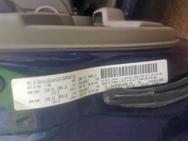 1J8HG48K96C244080 - 2006 JEEP COMMANDER BLUE photo 10