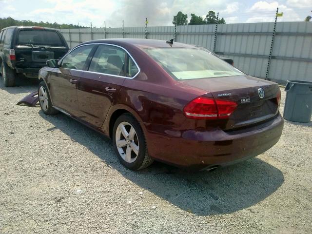 1VWBP7A37DC102354 - 2013 VOLKSWAGEN PASSAT SE PURPLE photo 3