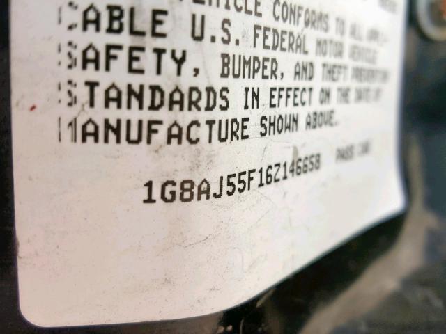 1G8AJ55F16Z146658 - 2006 SATURN ION LEVEL SILVER photo 10