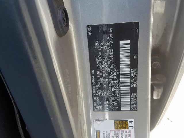 JTLKT334454020398 - 2005 TOYOTA SCION XB 灰色 照片 10