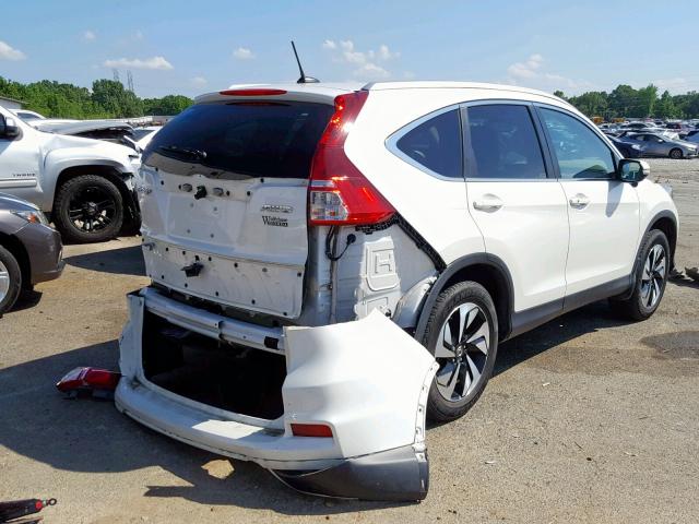 5J6RM4H9XFL128916 - 2015 HONDA CR-V TOURI WHITE photo 4