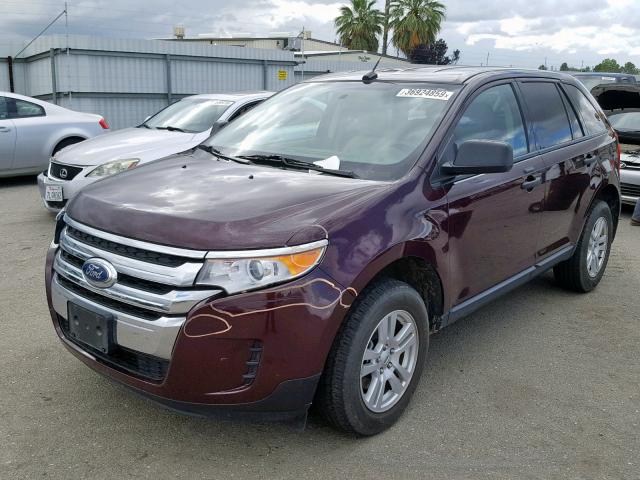 2FMDK3GC0BBA71466 - 2011 FORD EDGE SE MAROON photo 2