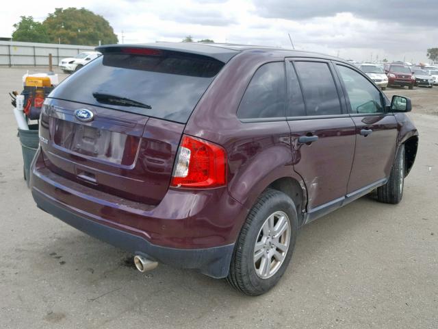 2FMDK3GC0BBA71466 - 2011 FORD EDGE SE MAROON photo 4