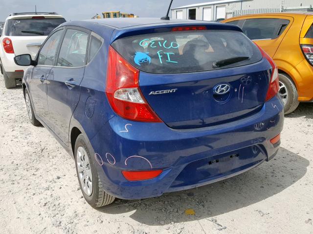 KMHCT5AEXGU259816 - 2016 HYUNDAI ACCENT SE BLUE photo 3