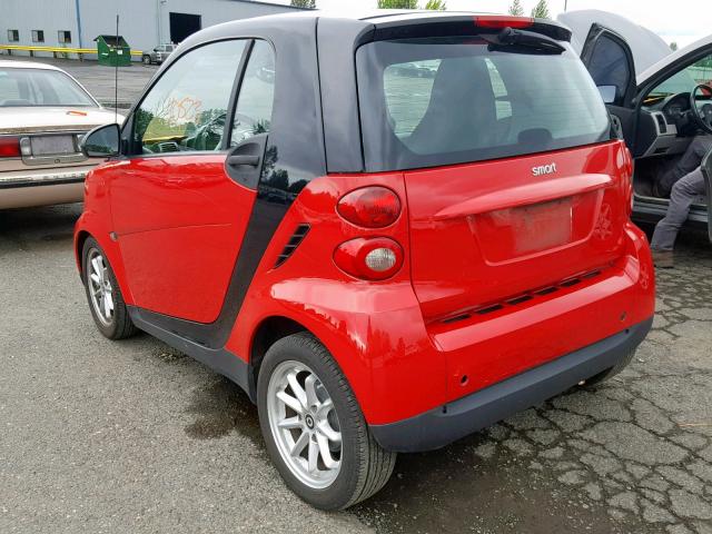 WMEEJ31X59K238414 - 2009 SMART FORTWO PUR RED photo 3