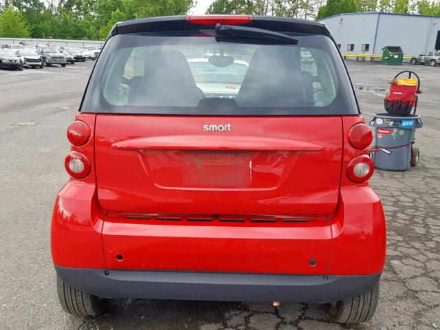 WMEEJ31X59K238414 - 2009 SMART FORTWO PUR RED photo 6