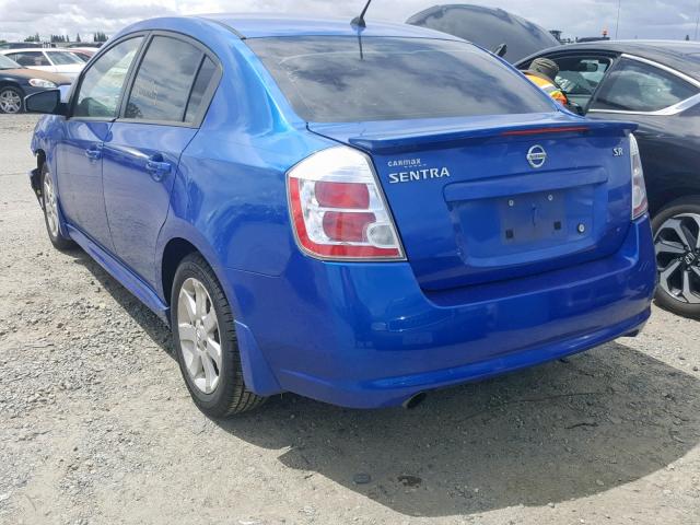 3N1AB6AP6AL686307 - 2010 NISSAN SENTRA 2.0 BLUE photo 3