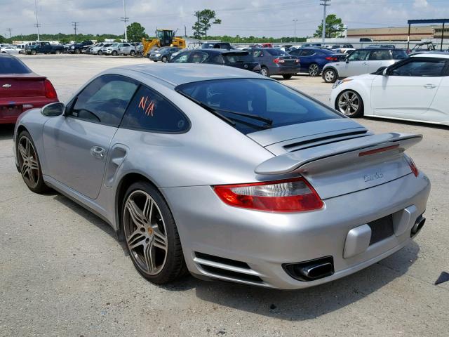 WP0AD29957S784518 - 2007 PORSCHE 911 TURBO SILVER photo 3