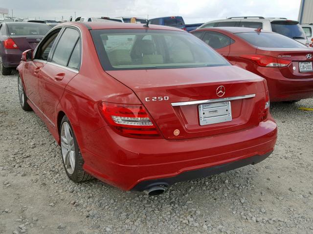 WDDGF4HB2EA949745 - 2014 MERCEDES-BENZ C 250 RED photo 3